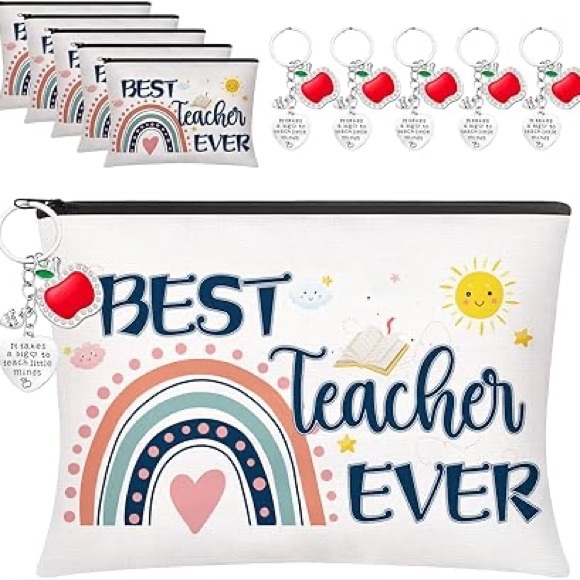 Handbags - Best Teacher Ever 5 Pouch with Keychains